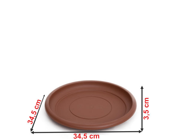 Informação dimensional do prato do vaso terracota PT48